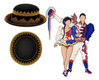 Gorro Caporal Sombrero Fiestas Patria Y Danzas Tradicionales Negro Estandar Lisa