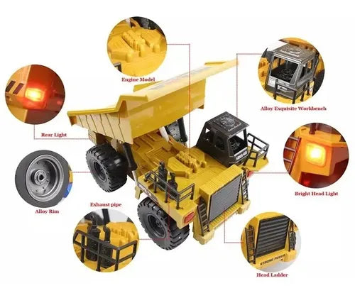 Tracto Camion Truck A Control Remoto Escala 1:18 Señal 2.4g Amarillo