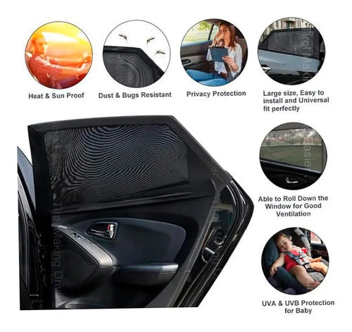 Protector De Auto Malla Tela Para Ventana Autosombra