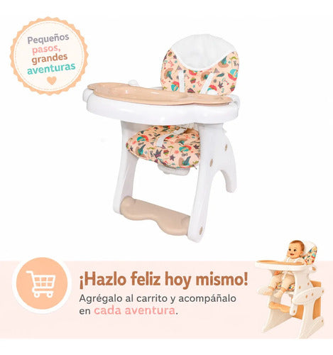 Silla De Comer Bebé 4 En 1 Reclinable Mesa Silla Infantil Silla 4 En 1 Blanco