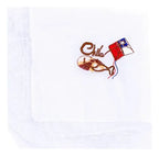 Pañuelo 18 Blonda Diseño Bordado Cometa Fechas Patrias Cueca Blanco Bordado Cometa