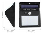 Pack X8 Lámparas Solares 20w Con Sensor De Movimiento Hogar Negro