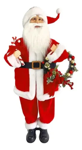 Muñeco Santa Con Dulces Animatronic Decoracion Navidad 115cm Rojo