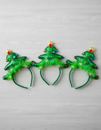 Pack 3 Cintillos Diademas Arbol Led Celebraciones Navideñas Verde