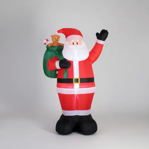 Muñeco Papa Noel Inflable Led Santa Decoración Navidad 180cm Rojo