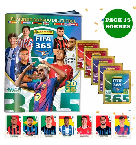 Pack Album + 15 Sobres Fifa 365 2026 Panini Original