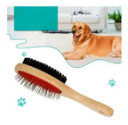 Peine Para Mascotas 18cm Cepillo Doble Cara Perros Gatos Madera