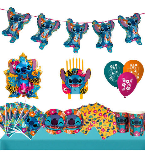Pack Caja 20 Invitados Cumpleaños Stitch  Decoracion Fiestas
