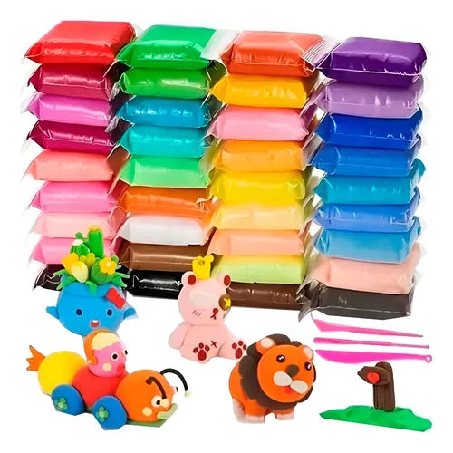 24 Arcillas Plastilina Magica De Colores Moldeable Suave Surtido