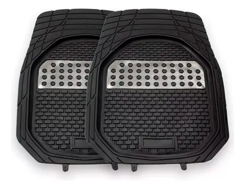 Alfombra Goma Cubre Piso Auto Universal Set 4 Piezas Negro