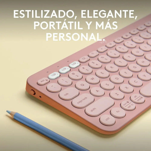 Teclado Bluetooth Logitech Pebble Keys 2 K380s Qwerty Teclado Rosado Idioma Español
