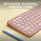 Teclado Bluetooth Logitech Pebble Keys 2 K380s Qwerty Teclado Rosado Idioma Español