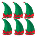 Pack 6 Sombreros Gorros Navideños Duende Elfo Con Sonajera Verde