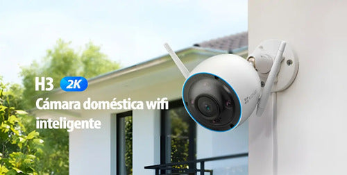 Camara Wifi Ip Ezviz H3 2k Colorvu Exterior Ip67 Microsd Blanco