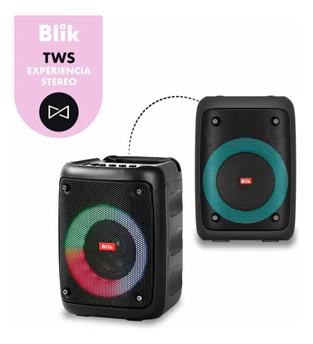 Parlante Karaoke Blik Voice Bt 5.3 Radio Tf/sd Tws Rgb 4h Negro