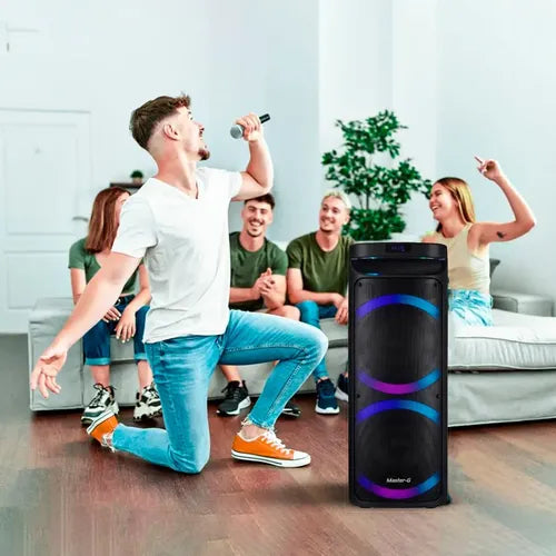 Parlante Masterg Karaoke Phantom Bluetooth 8in X2 60w Tws Eq Negro