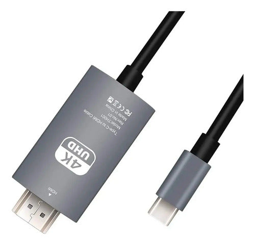 Cable Usb C A Hdmi 4k De 2 Metros Tipo C 3.1 Alta Velocidad
