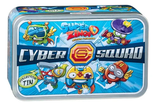 Pack 8 Caja Metalica Porta Superzings Especiales Cyber Squad