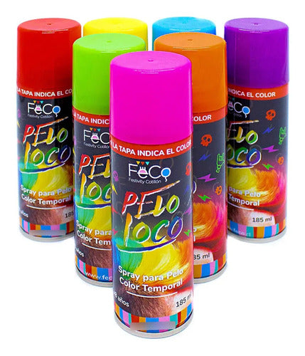 Pack 48 Spray Pintura Para Cabello Temporal Varios Colores Surtido
