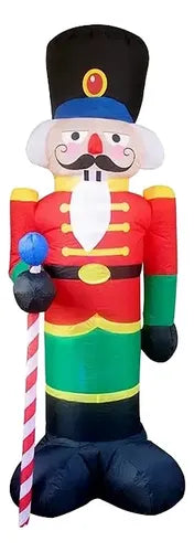 Muñeco Led Inflable Soldadito Plomo Decoracion Navidad 240cm Rojo