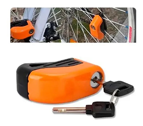Candados Al Disco Moto Y Bici Con Alarma Bloqueo Antirrobo Plateado