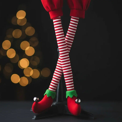 Muñeco Animatronic Elfo Duende Decoracion Fiestas Navideñas Rojo
