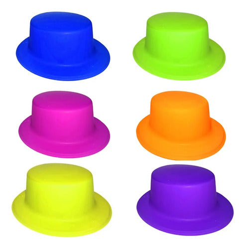 X6 Gorros Chaplin Fluor Fiestas Hora Loca Surtidos  Surtidos