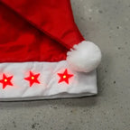 6 Gorros Estrellitas Led Viejito Pascuero Fiestas Navideñas Rojo