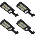 Pack 4 Focos Farol Solar Led Con Sensor De Movimiento Negro Blanco
