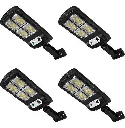 Pack 4 Focos Farol Solar Led Con Sensor De Movimiento Negro Blanco