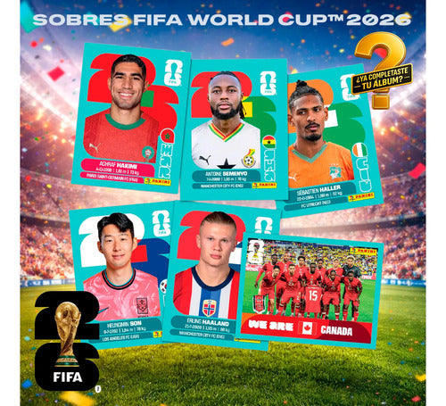 Pack 25 Sobre Fifa World Cup 2026 Original Panini 175 Lamina Fifia World Cup Pack 25