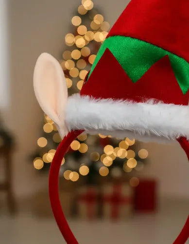 Cintillo Largo Elfo Duende Navidad Pascuero Fiesta Navideñas Rojo