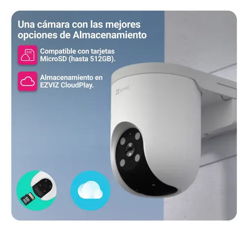 Camara Seguridad Wifi Exterior H8c Pro 2k Deteccion Personas Con Ia Ezviz Blanco