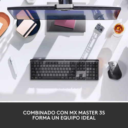 Logitech Mx Mechanical, Teclado Recargable De Alto Desempeño Idioma Español España Color Del Teclado Grafito