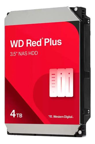 Disco Duro Interno Wd Red Plus 4tb 5400 Rpm Nas / Dvr / Nvr Rojo