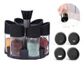 Set 6 Especieros Condimento Giratorio 360 Salidas Multiples Negro