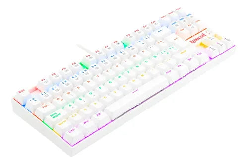 Teclado Gamer Redragon Kumara K552w Red Rainbow Tkl Ag Nkro Blanco Español Latinoamérica