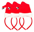 Pack 3 Cintillos Santa Cascabel Pascuero Navidad Fiestas Rojo