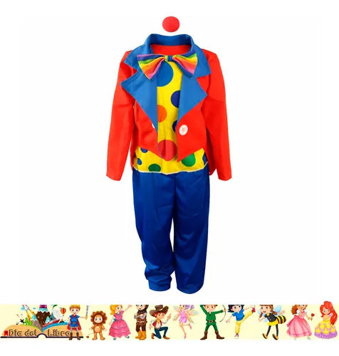 Disfraz Payaso Cuentos Infantiles Dia Del Libro Halloween Colorido
