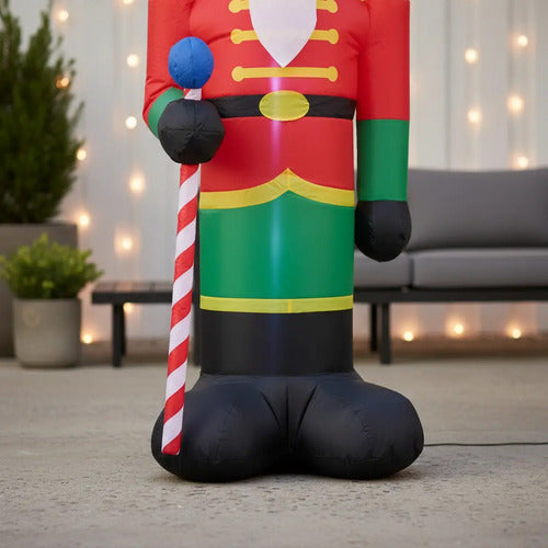 Muñeco Led Inflable Soldadito Plomo Decoracion Navidad 240cm Rojo
