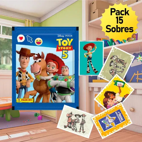 Pack 15 Sobres Toy Story 5 Original Panini 2026 Sellados Toy Story 5 15 Sobres