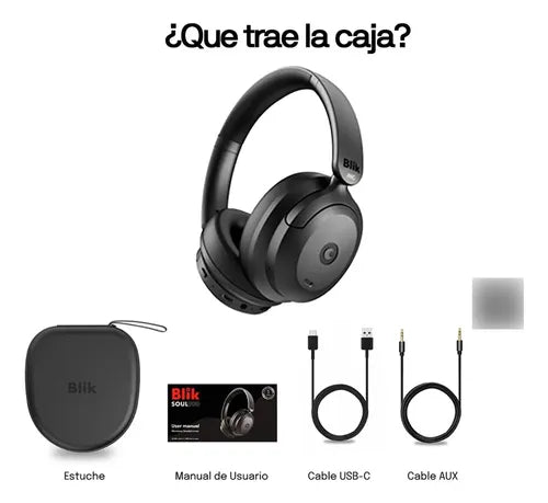 Audifonos Inalambricos Blik Soul900 Tws Anc 60hrs + Estuche Negro