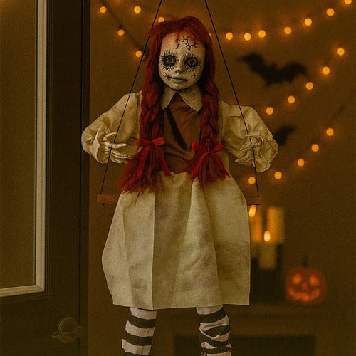 Muñeca Poseida En Columpio  Animatronic Decoracion Halloween