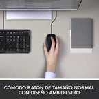 Kit De Teclado Y Mouse Logitech Mk120 Español Latinoamericano De Color Negro