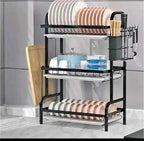 Secador Escurridor De Loza Platos 3 Niveles  Negro