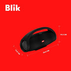 Parlante Portatil Blik Booster2 Bluetooth 5.4 Tws Rms Radio Negro