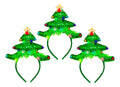 Pack 3 Cintillos Diademas Arbol Led Celebraciones Navideñas Verde