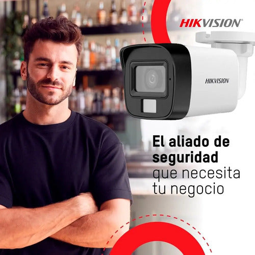 Camara De Seguridad Analoga Bala Hikvision Luz Inteligente Blanco
